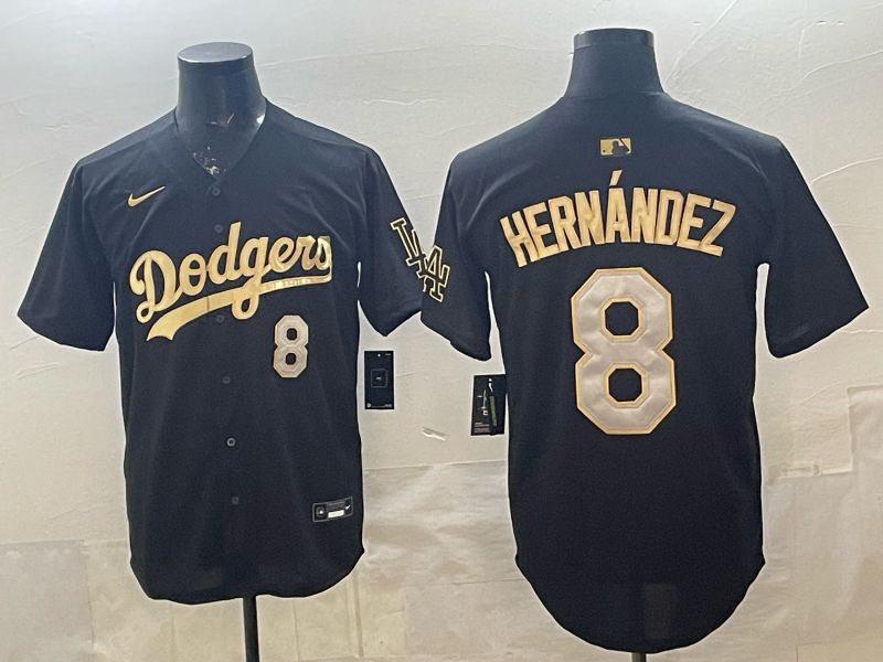 Men 2026 Los Angeles Dodgers #8 Hernandez Black gold Game Nike MLB Jersey 0002->pittsburgh steelers->NFL Jersey